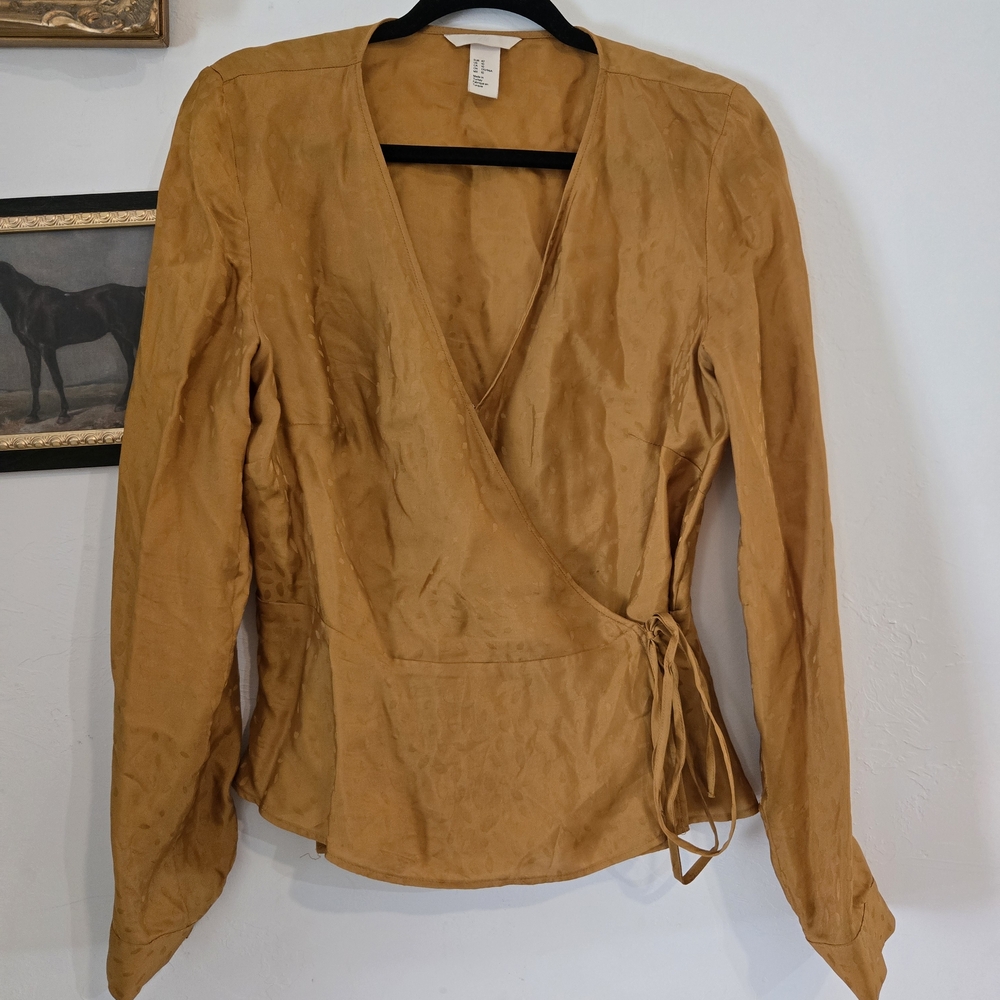 Wrap-Style Long Sleeve Top